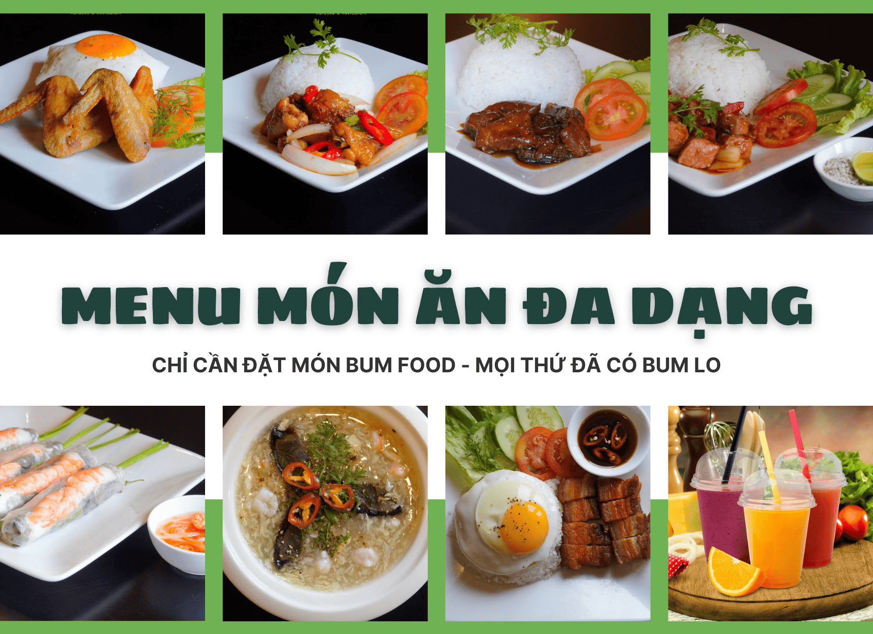 Menu món ăn đa dạng